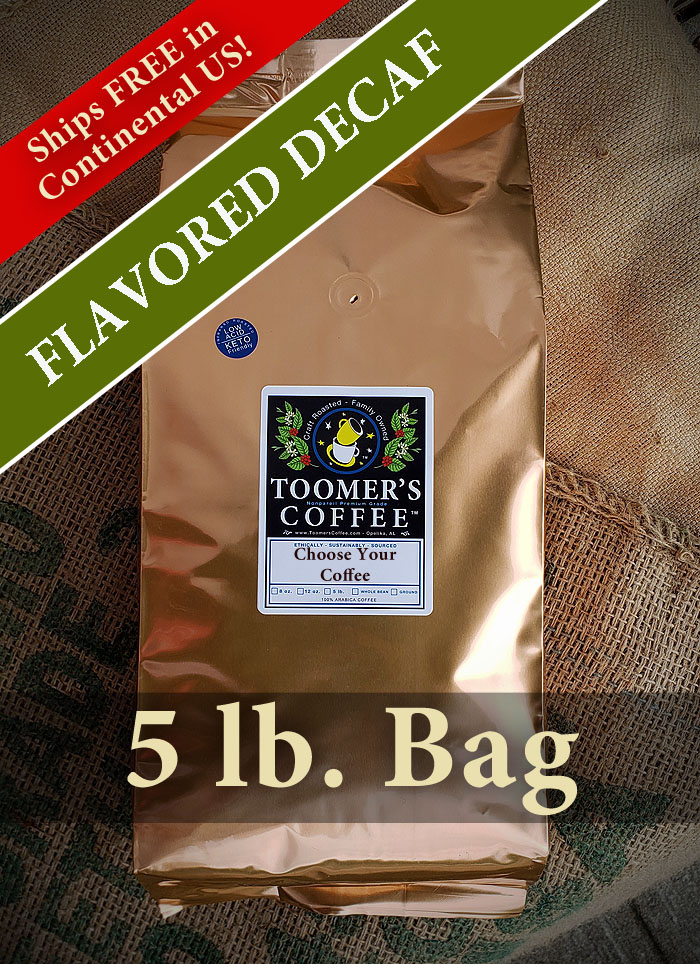 Toomer's 5 Lb. Flavored Decaf Bulk Bag Coffee